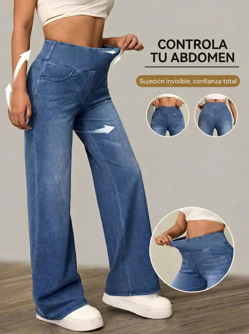 PANTALONES FLARE ESTIRANTES