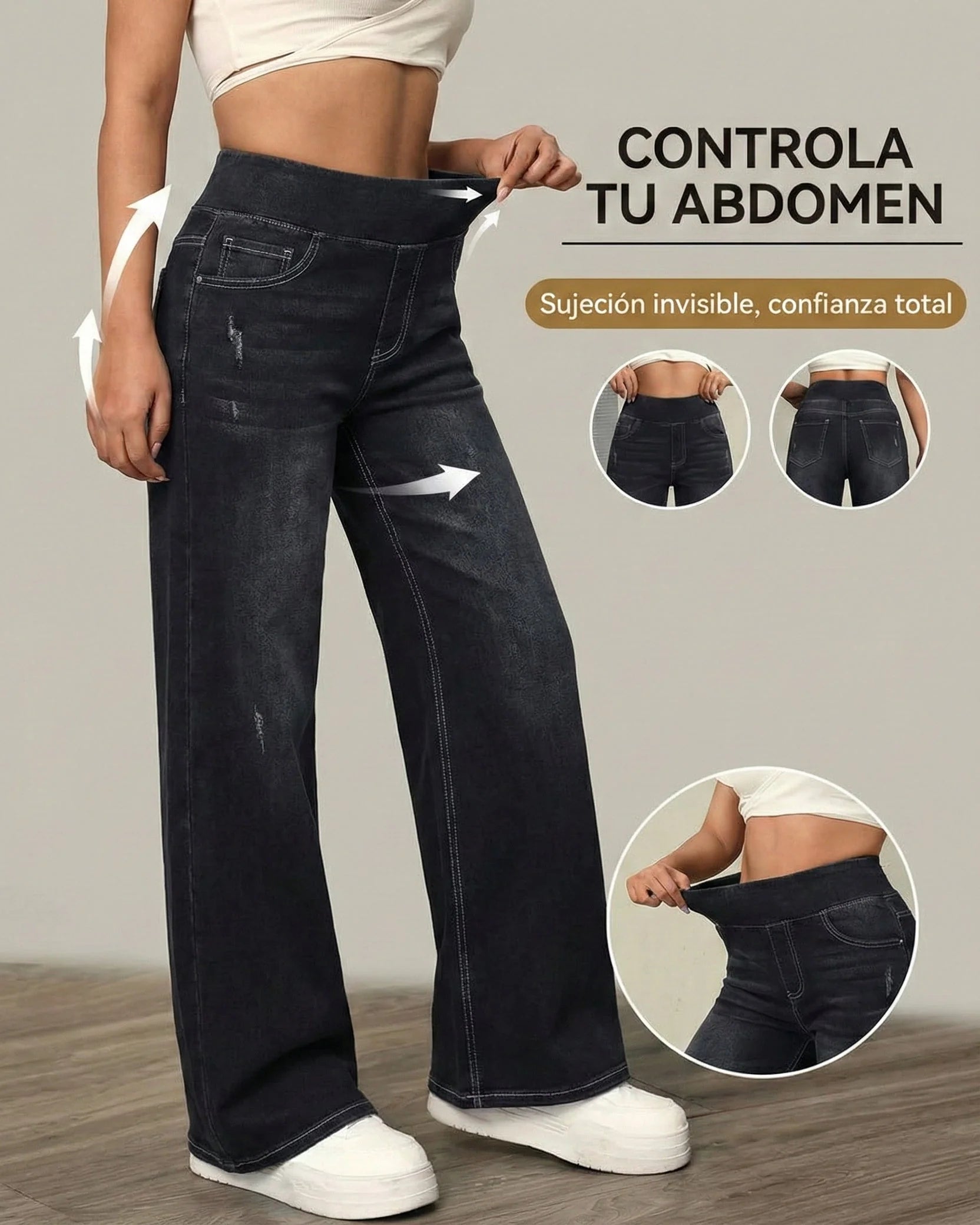 PANTALONES FLARE ESTIRANTES