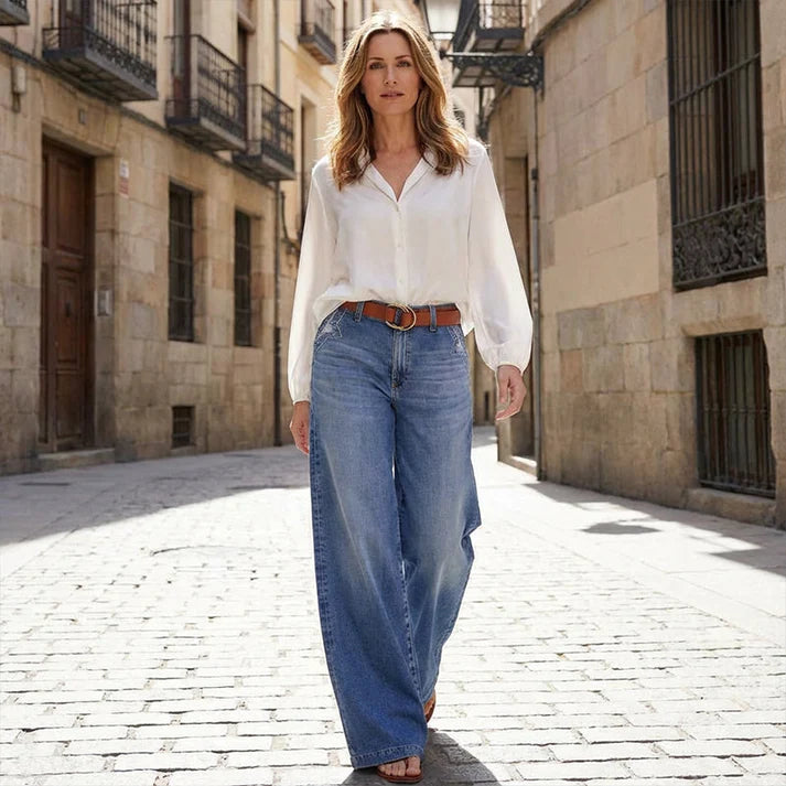 VAQUEROS VINTAGE DE CINTURA ALTA PARA MUJER