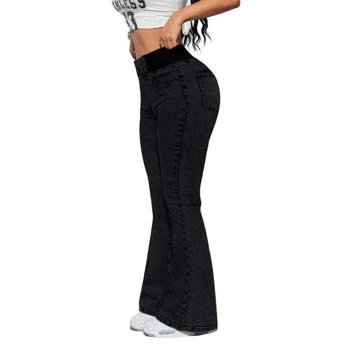 PANTALONES VAQUEROS ACAMPANADOS DE CINTURA ALTA PARA MUJER